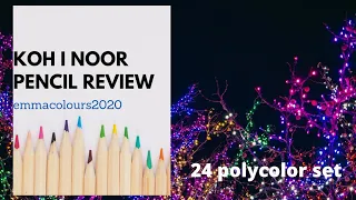 Koh I noor polycolor pencil review 24 landscape set - unboxing review  swatch - Adult coloring