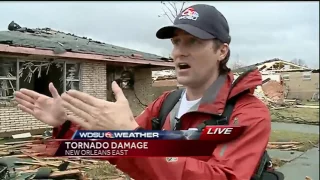 Travers Mackel surveys tornado damage in New Orleans East neighborhood
