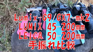 Lumix-G9/GX7-mk2とLUMIX 45-200mm/LEICA 50-200mmを使い手振れ補正を比較検証