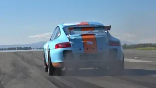 1050HP 9ff GULF Porsche 997 Turbo 0-284 KM/H ACCELERATIONS!