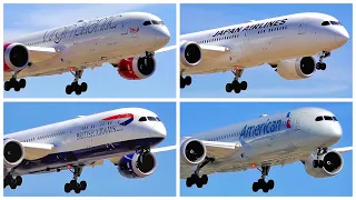 [4K] 4 BOEING 787-9 DREAMLINER ARRIVALS AT LAX - PLANE SPOTTING - AUGUST 2019