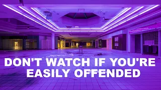 Exploring Abandoned 80s Mall With Buzzing Neon Lights  and Active Stores