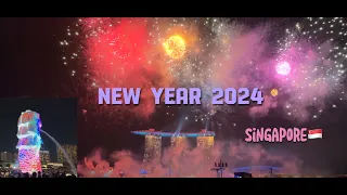 New Year Celebrations 2024 4K - Singapore | Marina Bay Sands | Being Theena 🦖 | #01 #beingtheena