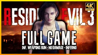 Resident Evil 3 Remake【 NO DAMAGE/INFERNO】Infinite Weapons Showcase | Pro Gameplay Walkthrough【4K60】
