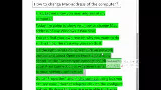 How to Change Mac Address of Windows 7 Machine