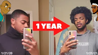 1 YEAR HAIR GROWTH | MEN'S 4C AFRO JOURNEY (SLIDESHOW)