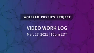 Wolfram Physics Project: Video Work Log Saturday, Mar. 27, 2021