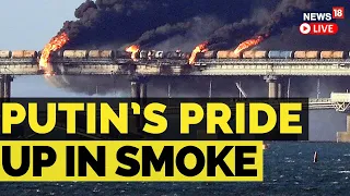 Crimea Bridge On Fire Live | Fire Engulfs Bridge Crucial to Russia's War on Ukraine | Putin News