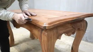 Woodworking Project With Ama zing Skills // Beautiful Dining Table Design With Unique Curves