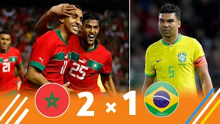 Morocco 2 × 1 Brazil (Greatest Match in 2023) Friendly 2023 Extended Highlight and Goals HD