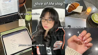 SLICE OF LIFE 🌟 updated haircare routine, new year resolutions, grad school update & living alone