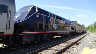 MUST SEE! Amtrak P030 w/ a 50th Anniversary #100 trailing at Kensington, MD