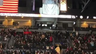 Las Vegas Aces unveil championship banner. The first professional team to win a title in Las Vegas.