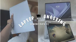 Lenovo IdeaPad Flex 5ii unboxing. Unbox,review and setup my new laptop with me. Aesthetic unboxing🤍