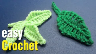 Easy Crochet: How to Crochet Tunisian Leaf for beginners. Free Crochet Tunisian Leaf pattern.