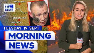 Manhunt underway in NSW and Victoria; Warnings as temperatures set to soar | 9 News Australia