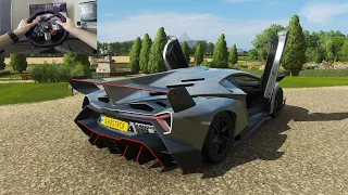 Lamborghini Veneno -  Forza Horizon 4 | Steering Wheel & Paddle Shifter Gameplay (4K)