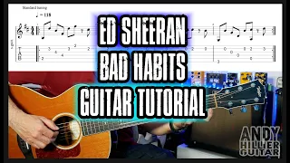 Ed Sheeran - Bad Habits Guitar Tutorial Lesson