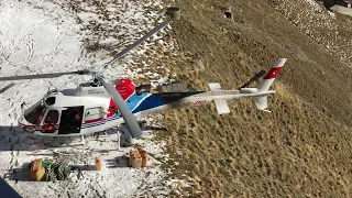 Spectacular View! AS350 Takeoff On The Top Of Swiss Mountains | Eurocopter