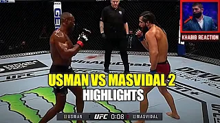 Kamaru Usman Vs Jorge Masvidal 2 Full Fight Highlights + Knockout | Khabib Reacts On Usman Knockout