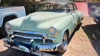 Cleaning out the 1950 Chevy 2 door. We find some cool stuff!