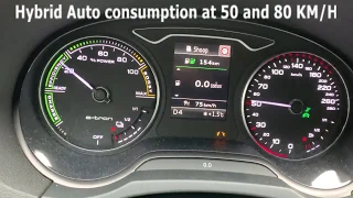 Audi A3 e-tron fuel consumption (all modes)