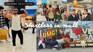 Bodybuilder in Public Reaction🔥Shirtless in Public ( Winters)🇮🇳Girls Amazing Reaction 💋 Part - 1