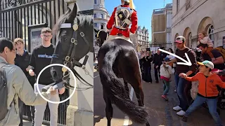 HORSE DID THIS: Tourists Had SCARE at Changing of the Guard  & King's Guard Smile at Horse Guards