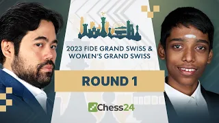 Hikaru, Gukesh, Anish, & Fabiano Go Toe-To-Toe In Battle for Candidates! FIDE Grand Swiss 2023 Rd 1