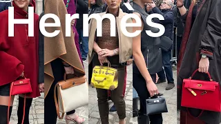 Hermès Paris fashion week　2023 2024/How to wear Hermès /Paris street style