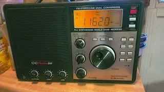 C Crane CCRadiosw vintage receiver 11620 kHz Shortwave Radio Romania using telescopic antenna