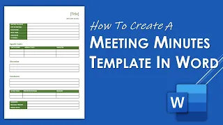 How to Create a Meeting Minutes Template in Word | Meeting Template Design