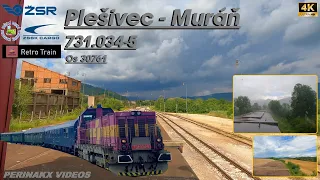 4K Cabview ► Plešivec – Muráň 🥧🐿 ► ŽSR 165 ► ŽMSR Os 30761 ► 731.034