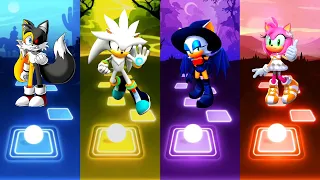 Tails exe 🆚 Silver Sonic 🆚 Rouge Sonic 🆚 Amy Rose | Sonic Team Tiles Hop EDM Rush