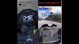 Kawasaki😱 Zx10r vs Ducati  v4 top speed #shorts #viral😱😱