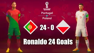FIFA 23 - PORTUGAL 24 - 0 POLAND - Ronaldo 24 Goals - FIFA World Cup Final - Gameplay [4K]