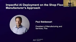 Keynote: Impactful AI deployment on the shop floor - a manufacturer’s approach