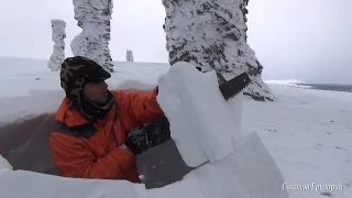 Ночёвка в снежной  ИГЛУ на Северном Урале.