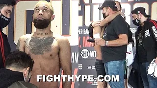 LUIS NERY STRUGGLE IS REAL WEIGH-IN; HUGS TEAM AFTER TIPPING THE SCALES FOR FIGUEROA SHOWDOWN