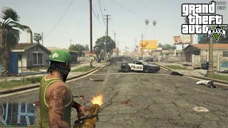 GTA 5 - Franklin's FIVE STAR COP BATTLE AT GROVE STREET!! (GTA V Funny Moment)