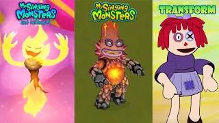 The Lost Landscapes  Vs My Singing Monsters Vs Monster Transform Redesign Comparisons ~ MSM