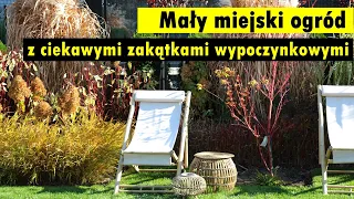 Oryginalne kąciki wypoczynkowe w małym miejskim ogrodzie