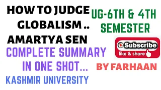 How To Judge Globalism Full Summary In One Lecture(6th & 4th Sem)By Farhaan