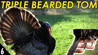 TRIPLE BEARDED TURKEY with a 28 GAUGE! | Nebraska Merriams Turkey Hunting 2020