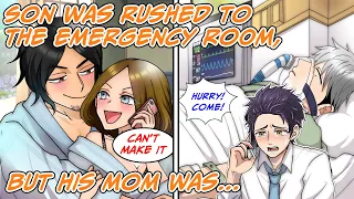 Our son got hospitalized but my wife couldn't come to the hospital because... [Manga dub]
