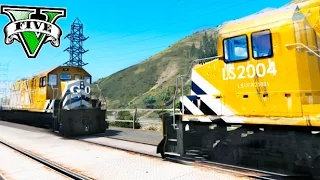 COLISION DE TRENES DE FRENTE !! INCREIBLE !! CHOQUE DE TRENES EN GTA V MODS PC Makiman