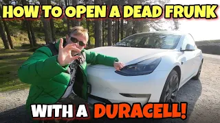 How to Open Tesla Frunk if your 12v Battery is DEAD.