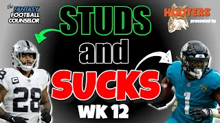 Fantasy Football Week 12 Studs and Sucks - NFL Recap