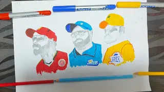 three legendery cricketers drawing tutorial🤩🤩