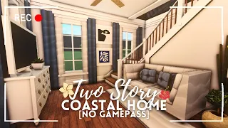 [roblox bloxburg] single mom roleplay two story coastal home 💦┊ no gamepass ┊ ꒰ tour & speedbuild ꒱